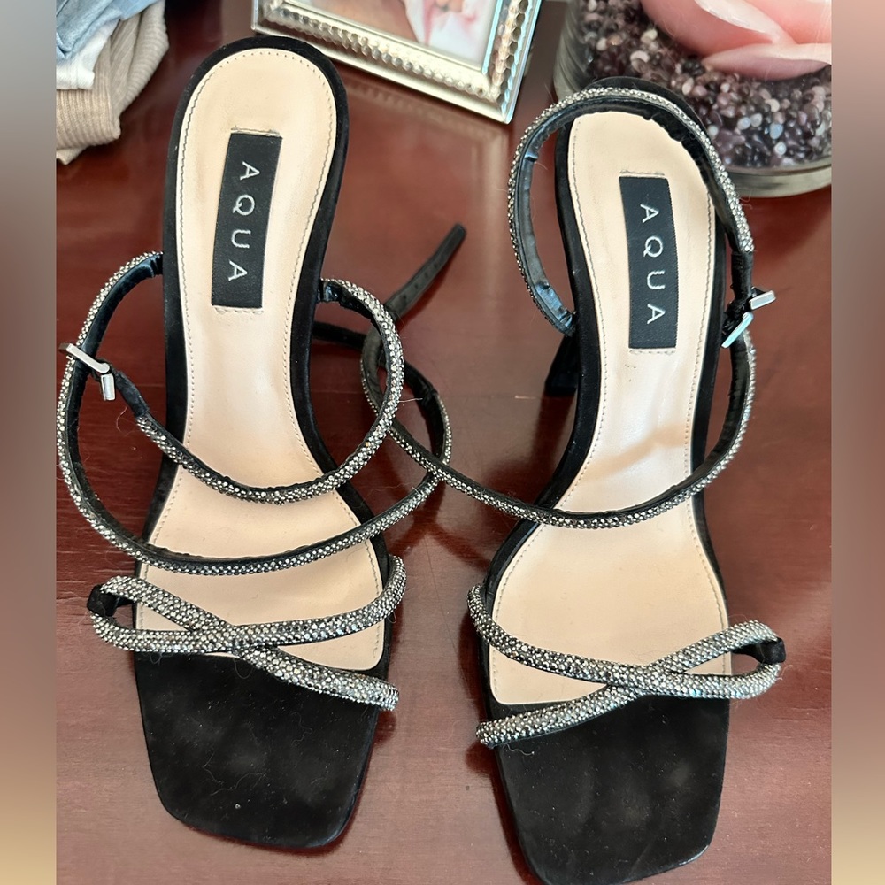 Black heels. Perfect to go with a dress for a wedding or any occasion